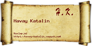 Havay Katalin névjegykártya