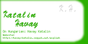 katalin havay business card